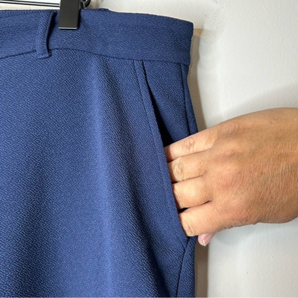 Michael Michael Kors Women’s Wide Leg Cropped Navy‎ Blue Pants Size 14 - Picture 7 of 10